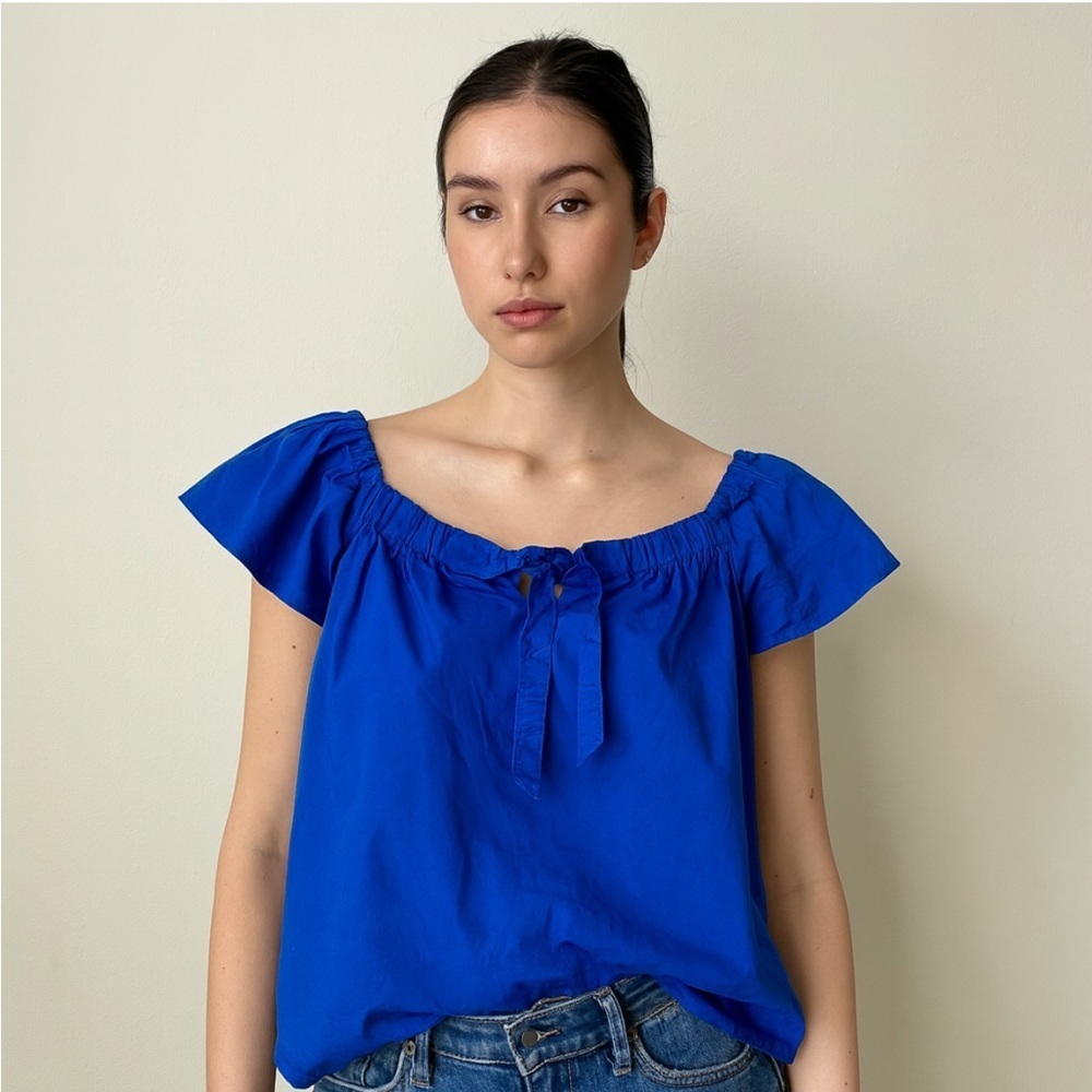 Who What Wear Royal Blue Off-Shoulder Blouse Size Large